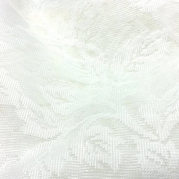Vintage White Lace Curtain Fabric 6 1/4 Yards Vining Leaves Pattern - Picture 2 of 2